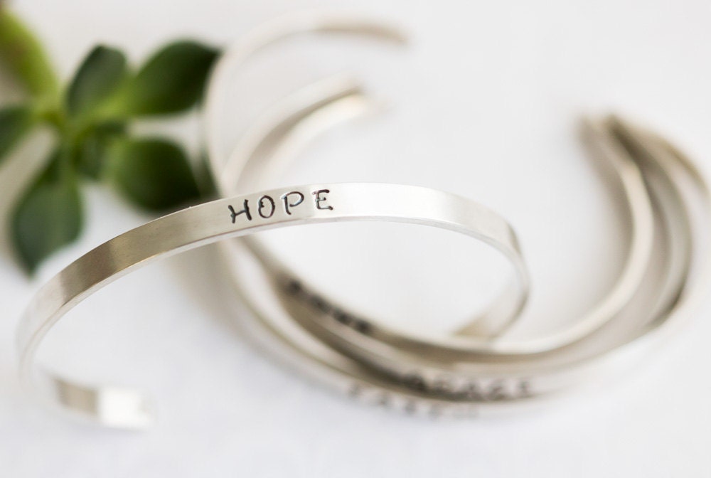 Custom Sterling Silver Inspirational Word Bracelet