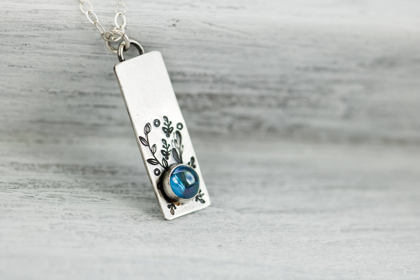 Sterling Silver & Blue Topaz Necklace