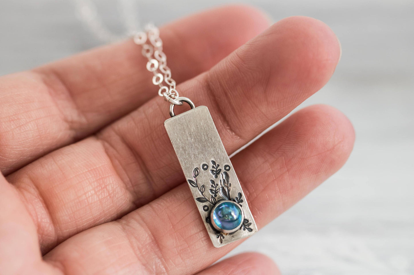 Sterling Silver & Blue Topaz Necklace