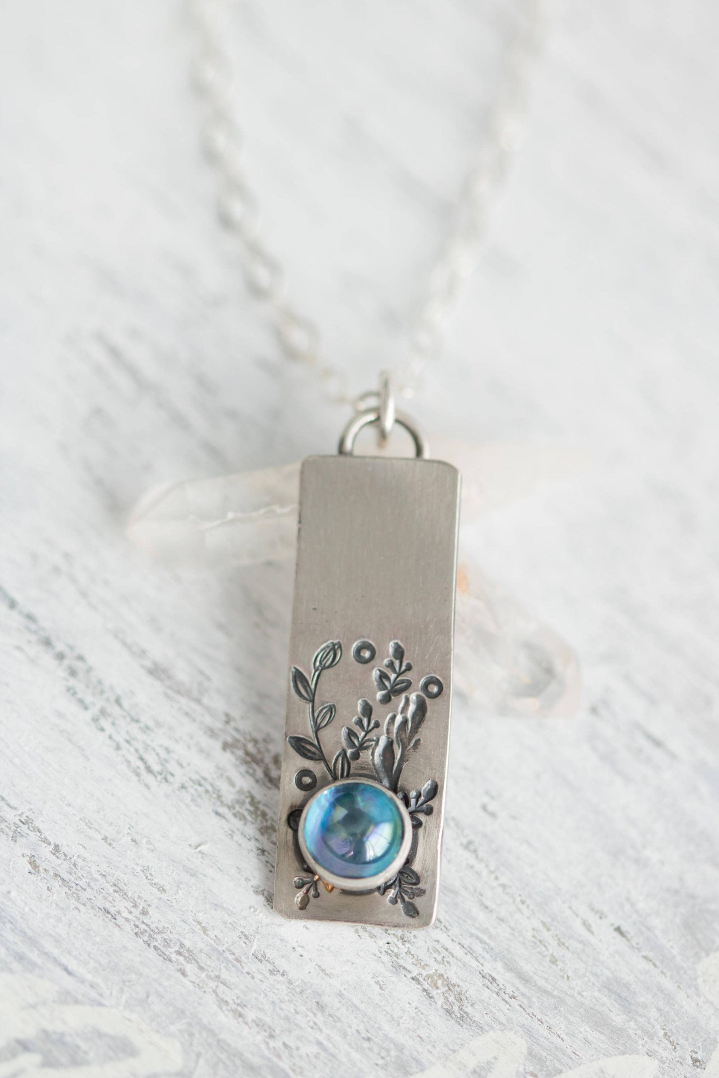 Sterling Silver & Blue Topaz Necklace
