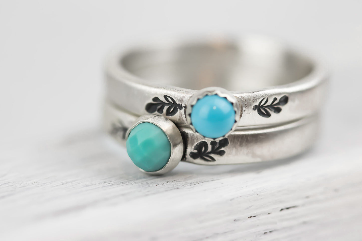Sterling Silver Turquoise Ring For Women, Genuine Turquoise Ring, Real Turquoise Ring, Floral Ring Floral Jewelry, Botanical Ring, Vine Ring