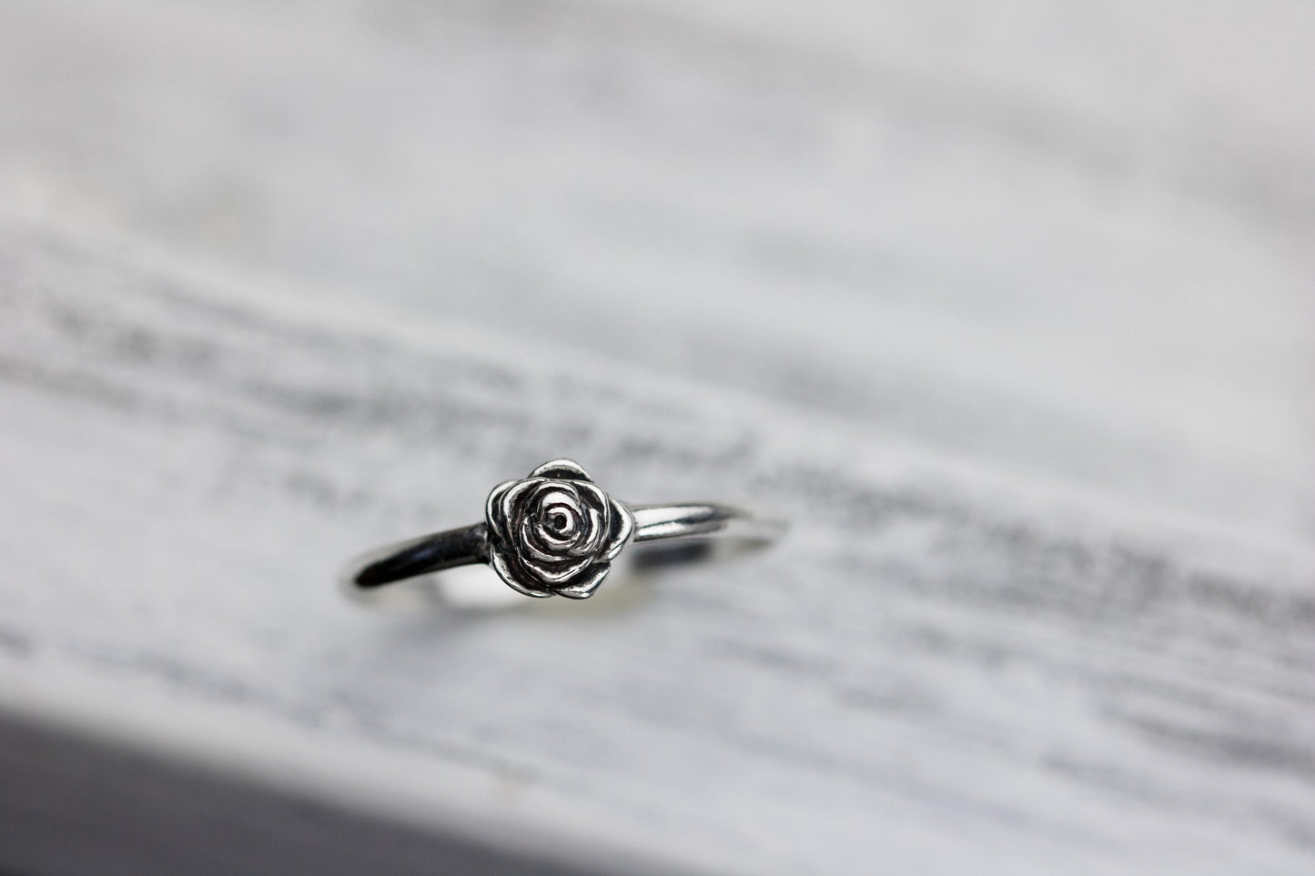 Sterling Silver Rose Ring, Dainty Rose Ring, Gifts For Her