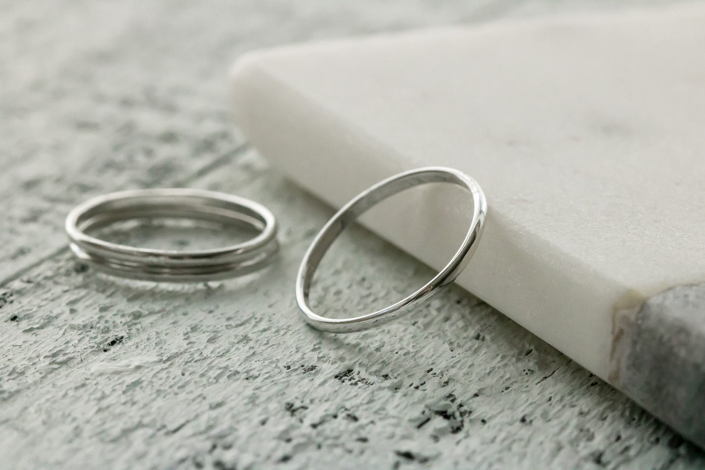 Simple Sterling Silver Half Round Ring Band For Women