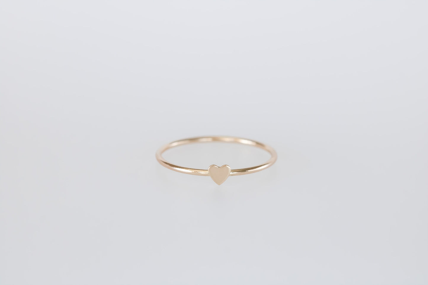 Solid 14k Gold Tiny Heart Ring Gift For Her