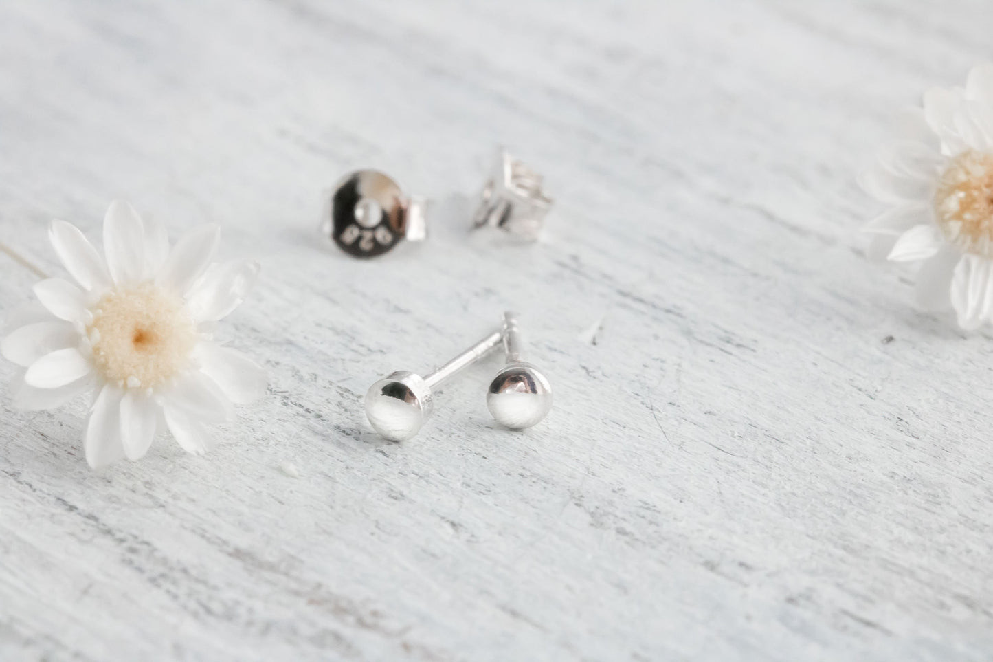 Circle of Elegance: Minimalist Sterling Silver Stud Earrings