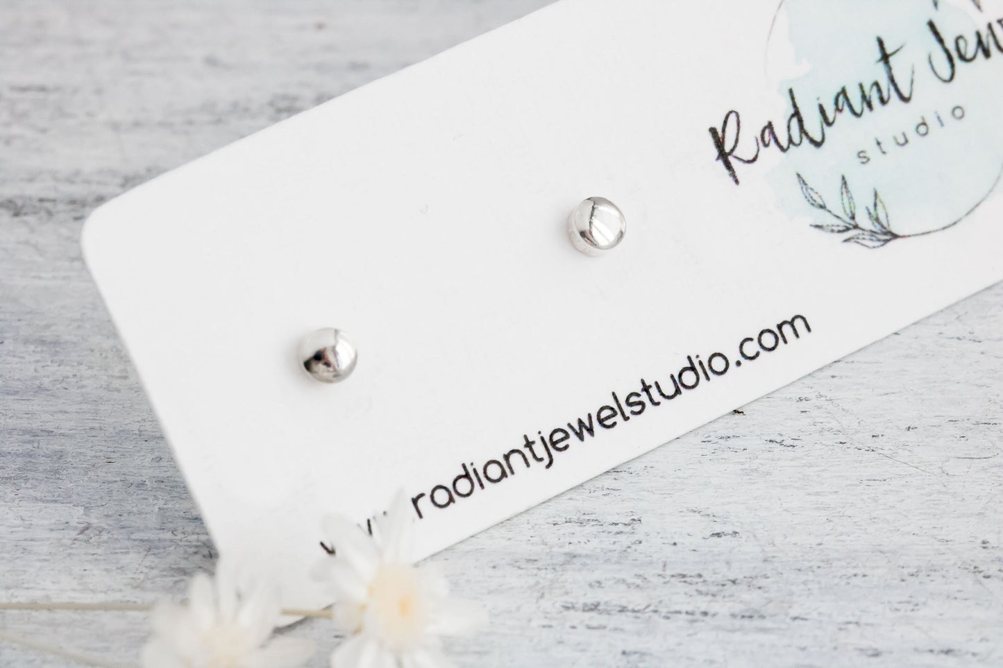 Circle of Elegance: Minimalist Sterling Silver Stud Earrings