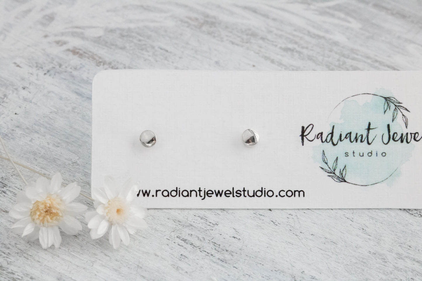 Circle of Elegance: Minimalist Sterling Silver Stud Earrings
