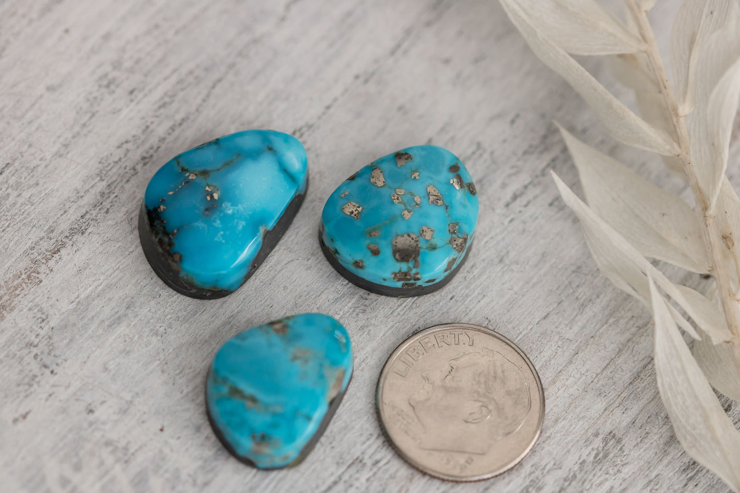 Beautiful Blue Campitos Turquoise Freeform Cabochons with Pyrite Inclusions • Cabochon Baby Blue Hand Cut