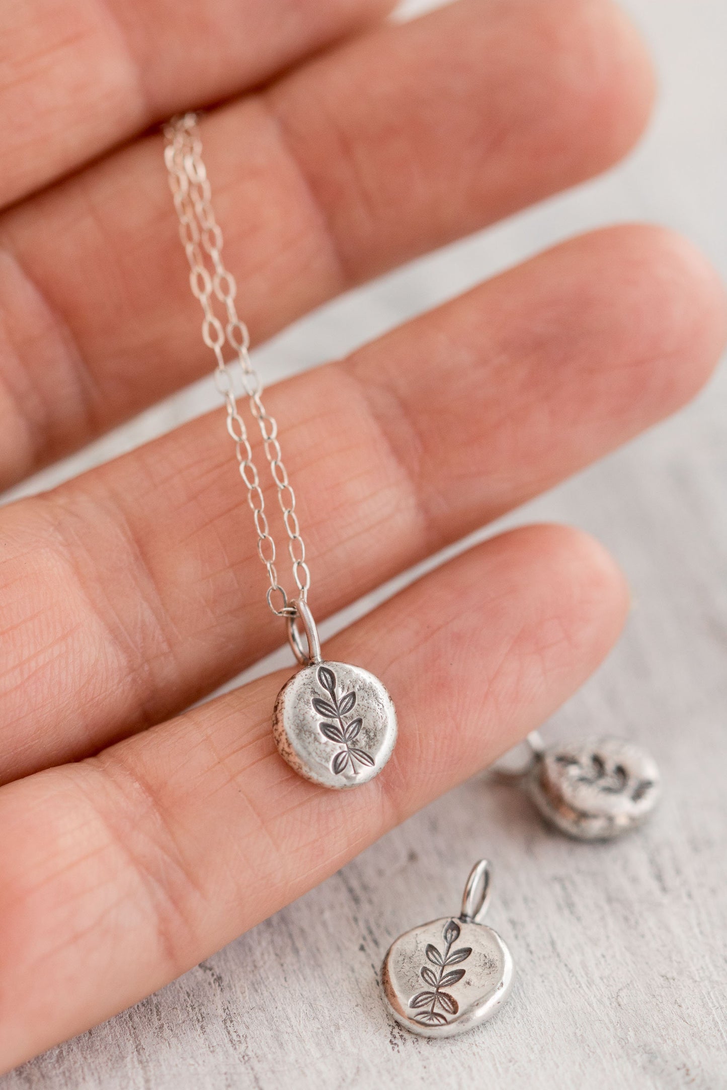 Small Leaf Vine Charm Necklace • Minimalist Floral Jewelry • Recycled Silver Jewelry • Eco-friendly Jewelry • Vine Jewelry Nature Love Gift