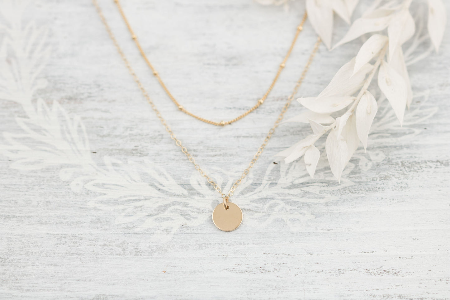 14/20 Yellow Gold Layering Necklace Set
