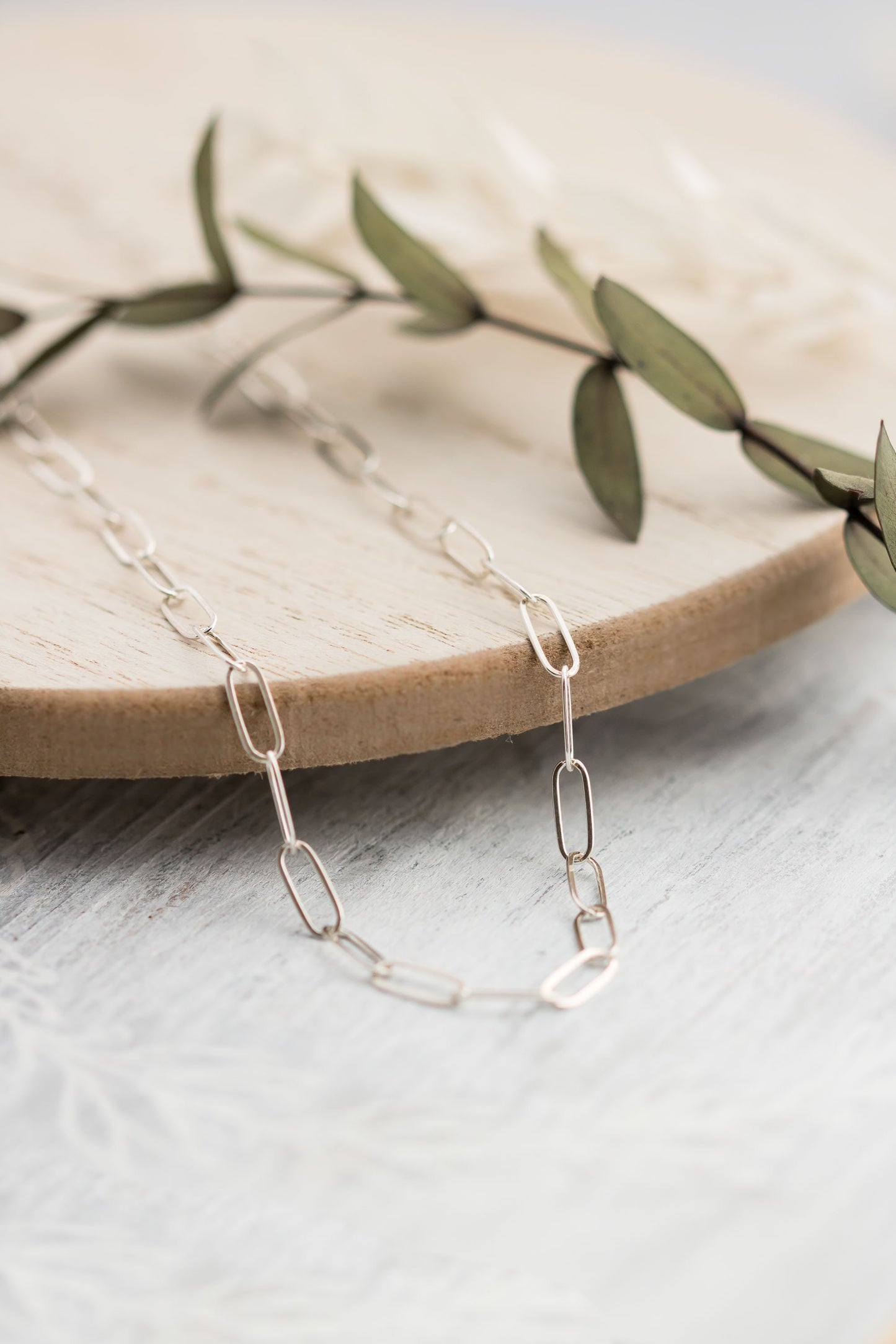 Sterling Silver Modern Paper Clip Oval Link Chain Necklace, 16-24 inches, Custom Lengths Available