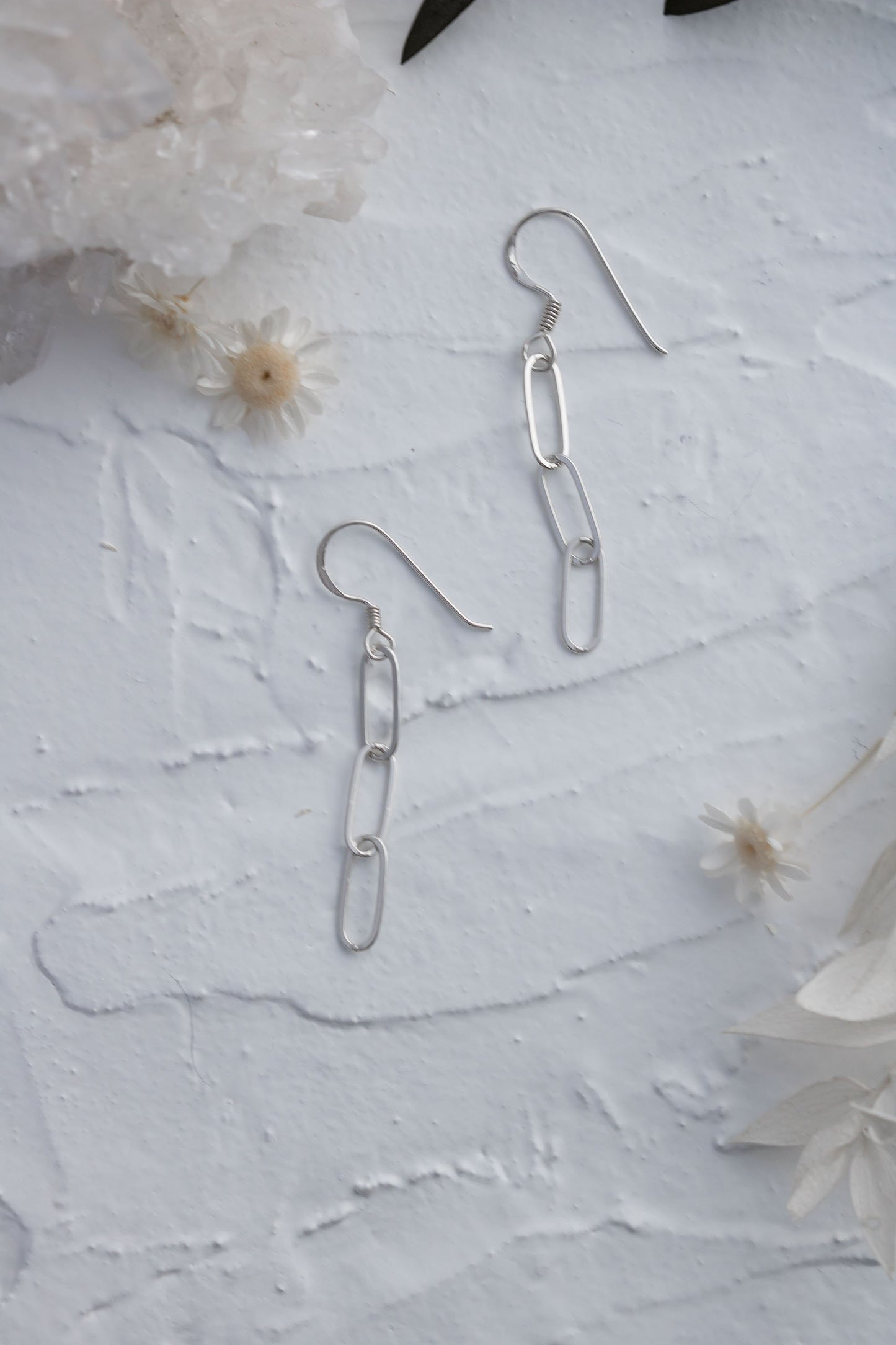 Sterling Silver Paperclip Chain Earrings • Elongated Chain Earrings • Long Dangle Earring • 925 Silver