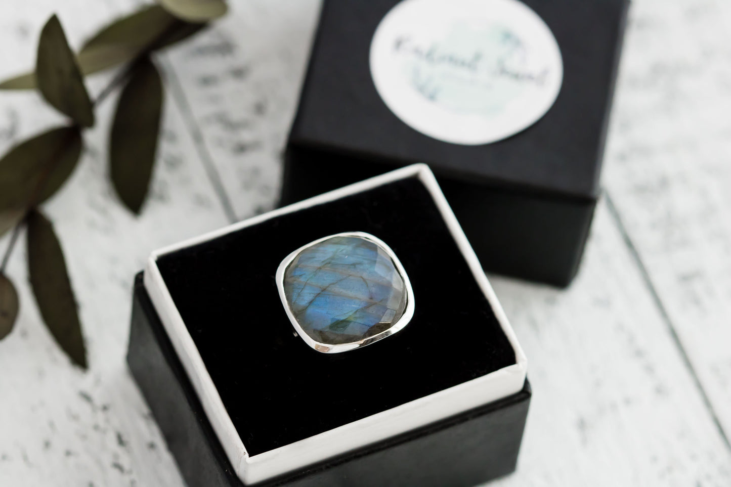 Large Labradorite Ring • Sterling Silver Labradorite Statement Ring