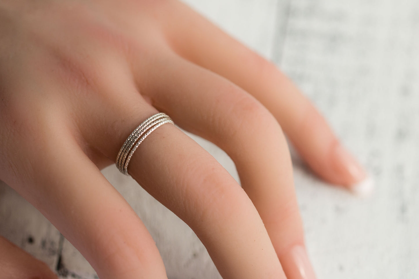 Tiny Faceted Sterling Silver Ring • Diamond Sparkle Wire • Dainty Silver Ring • Minimal Silver Ring •Silver Stacking Ring • Stackable Rings