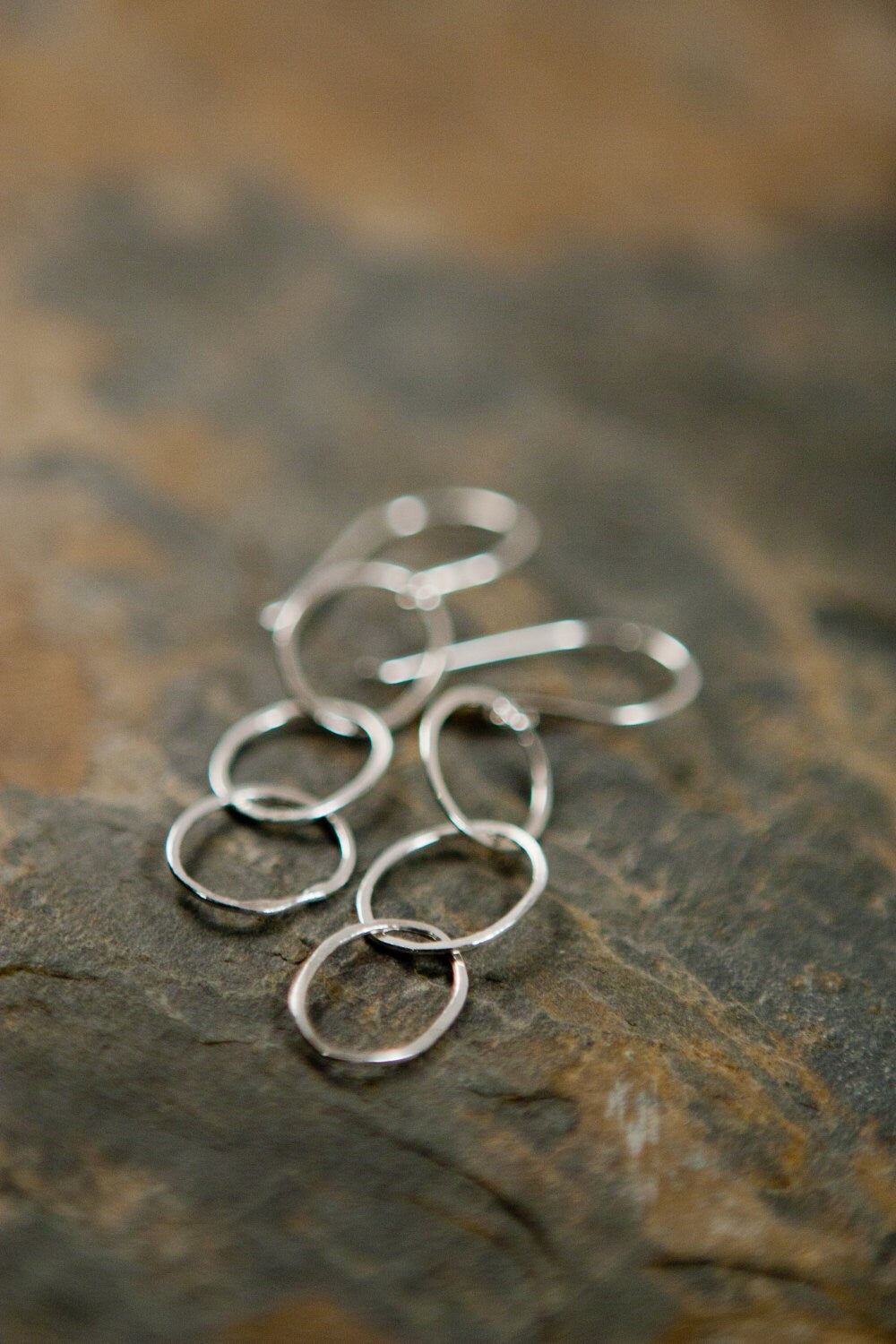 Silver Hoop Earrings, Handcrafted Women's Jewelry, Hammered Finish Dangle Earrings