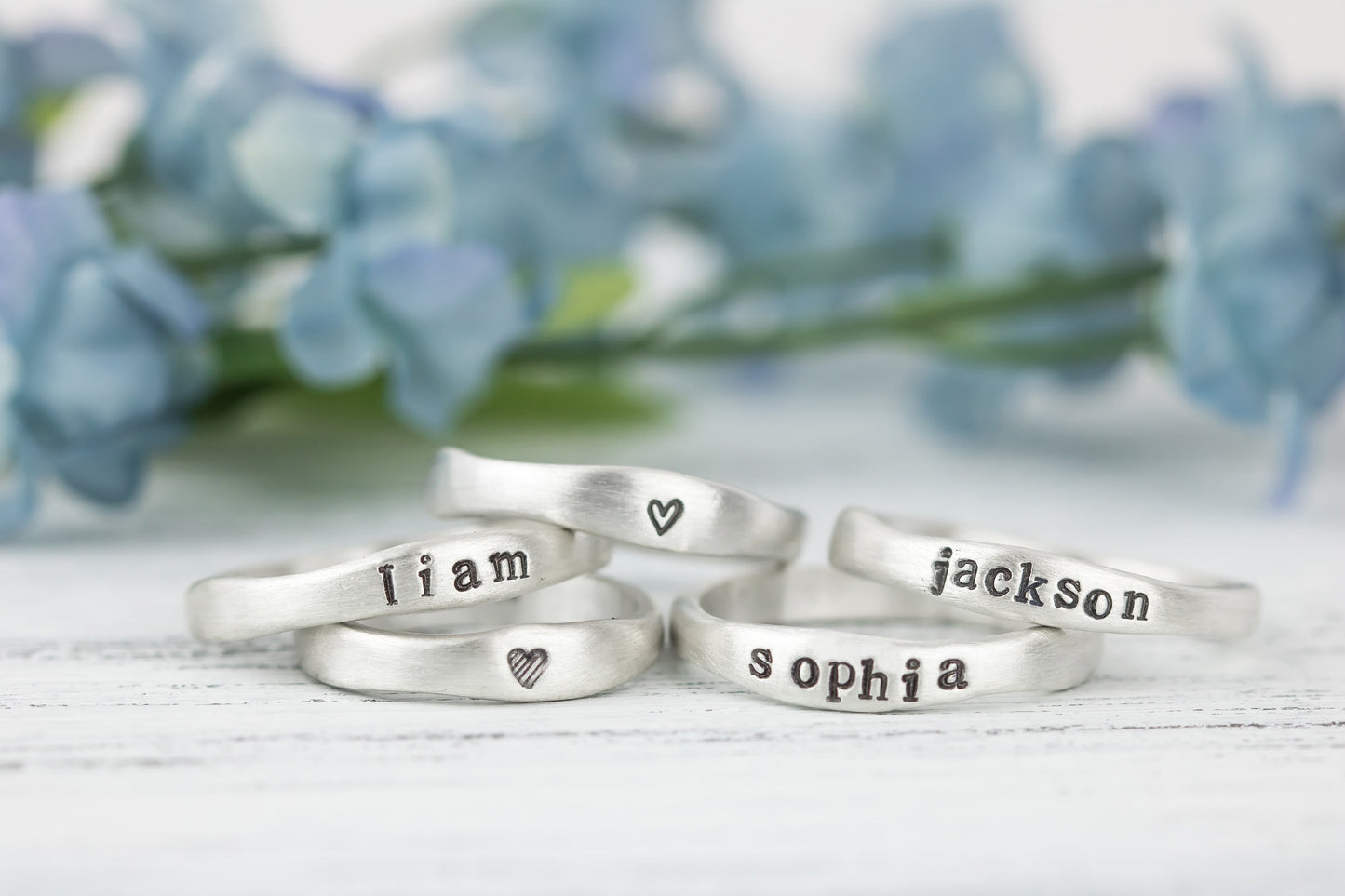 Stacking Silver Name Ring