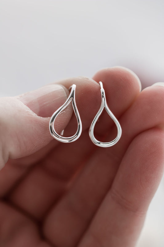 "Silver Raindrop Earrings, Sterling Silver Dangle Earrings