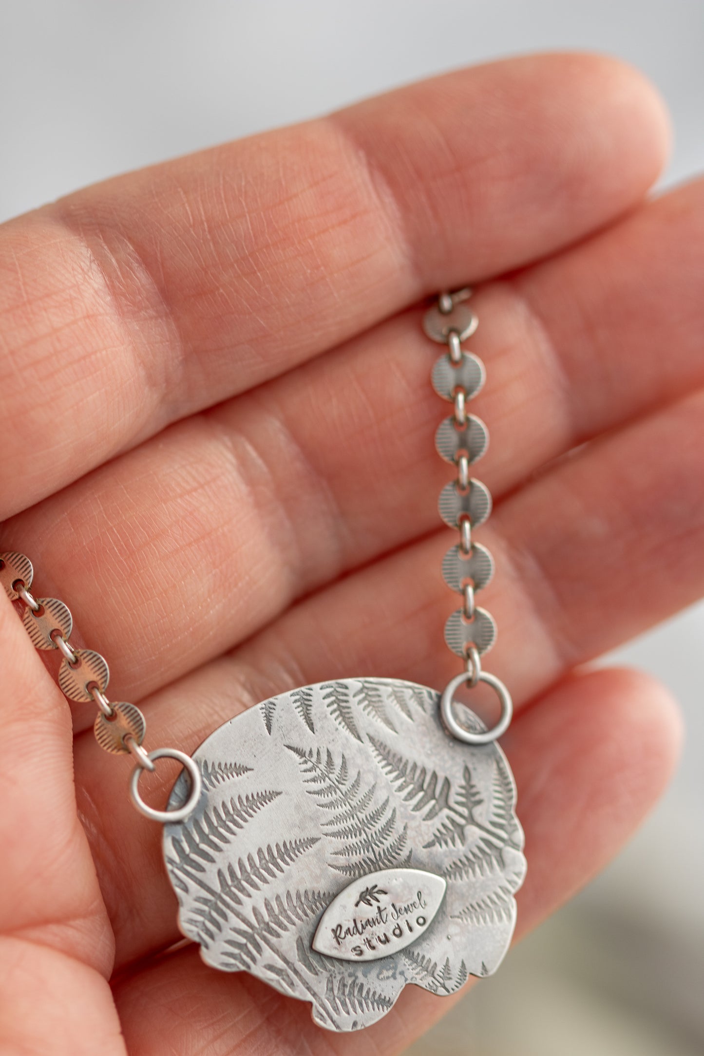 Handcrafted Turquoise Pendant Necklace in Sterling Silver - Boho Style
