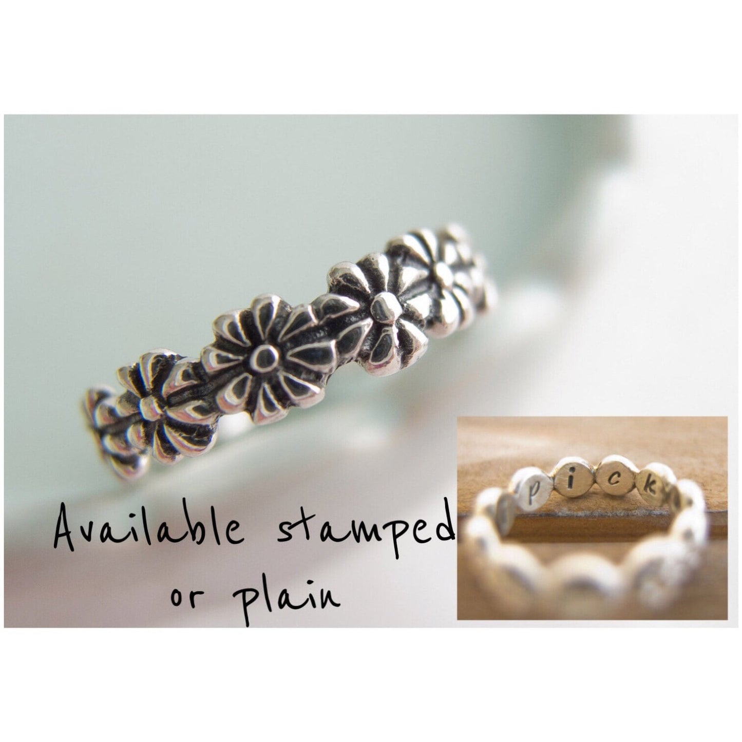 I Pick You Daisy Flower Ring | Sterling Silver Rings for Women