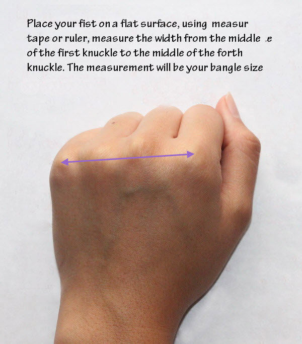 Measuring instructions for bangle bracelet.