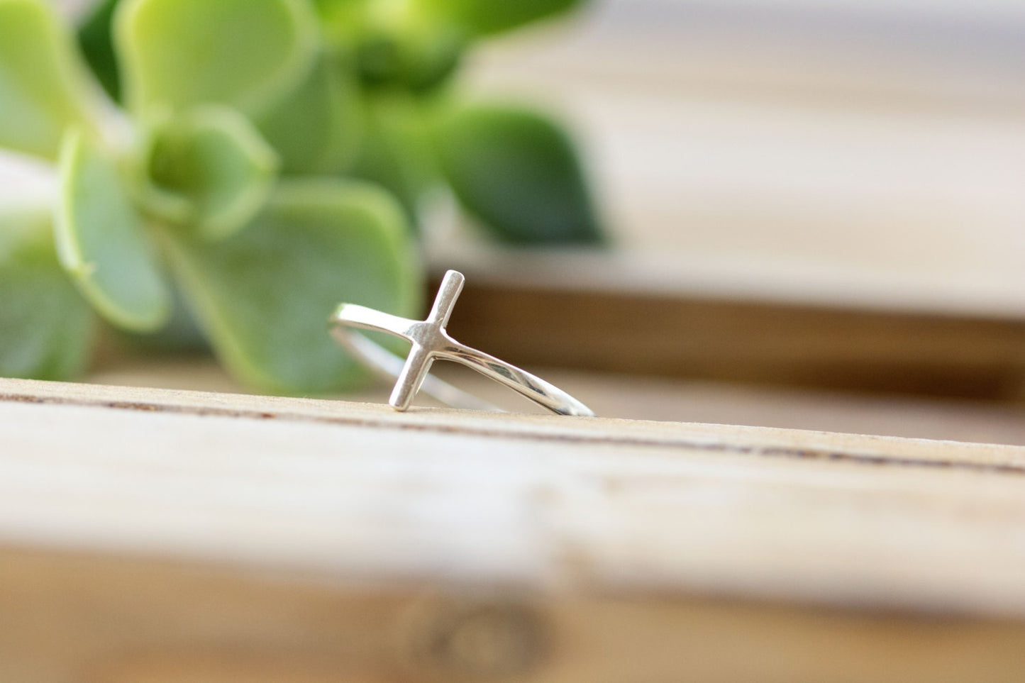 Sideways Cross Ring, Sterling Silver Cross Ring, Christian Rings