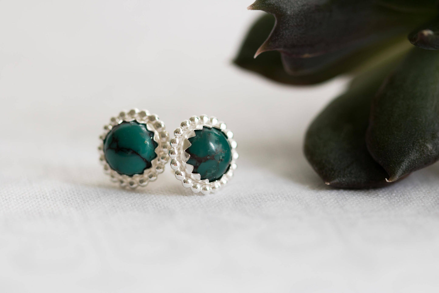 Turquoise Stud Earrings, Sterling Silver Stud Earrings, Gemstone Earrings, Gemstone Stud Earrings, Post Earrings, Earrings