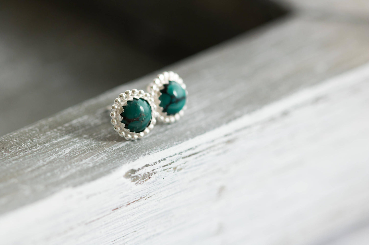 Turquoise Stud Earrings, Sterling Silver Stud Earrings, Gemstone Earrings, Gemstone Stud Earrings, Post Earrings, Earrings