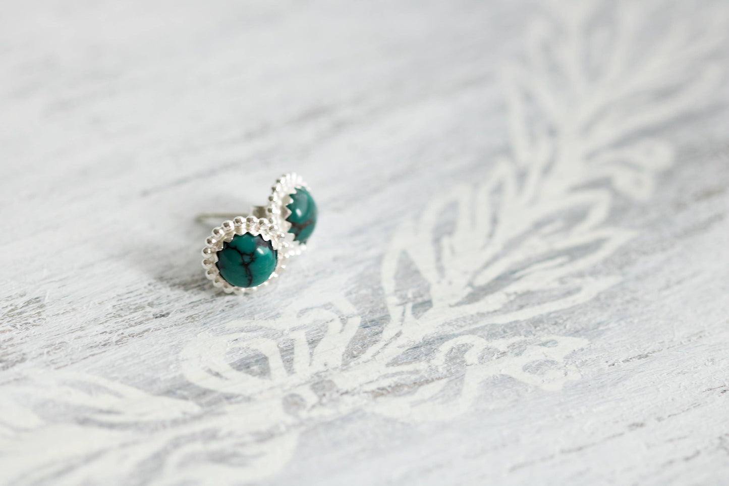 Turquoise Stud Earrings, Sterling Silver Stud Earrings, Gemstone Earrings, Gemstone Stud Earrings, Post Earrings, Earrings