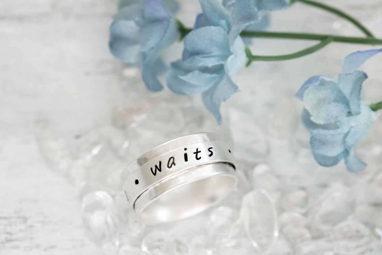 Purity Ring True Love Waits Stamped Ring Sterling Silver Christian Ring Guys Girls Promise Ring Spinner Ring Prayer, Fidget Ring PERSONALIZE