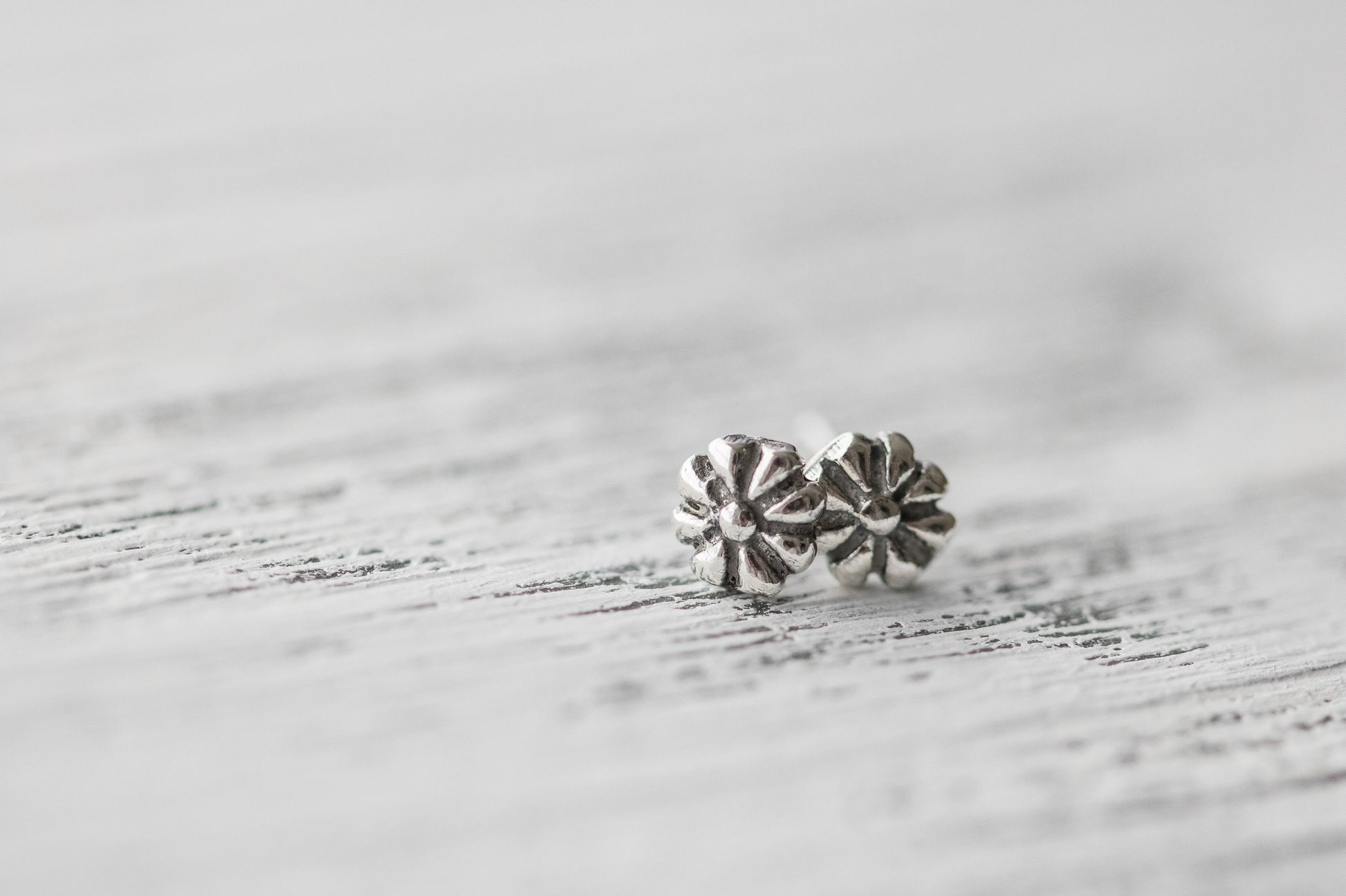 Sterling silver stud earrings. 