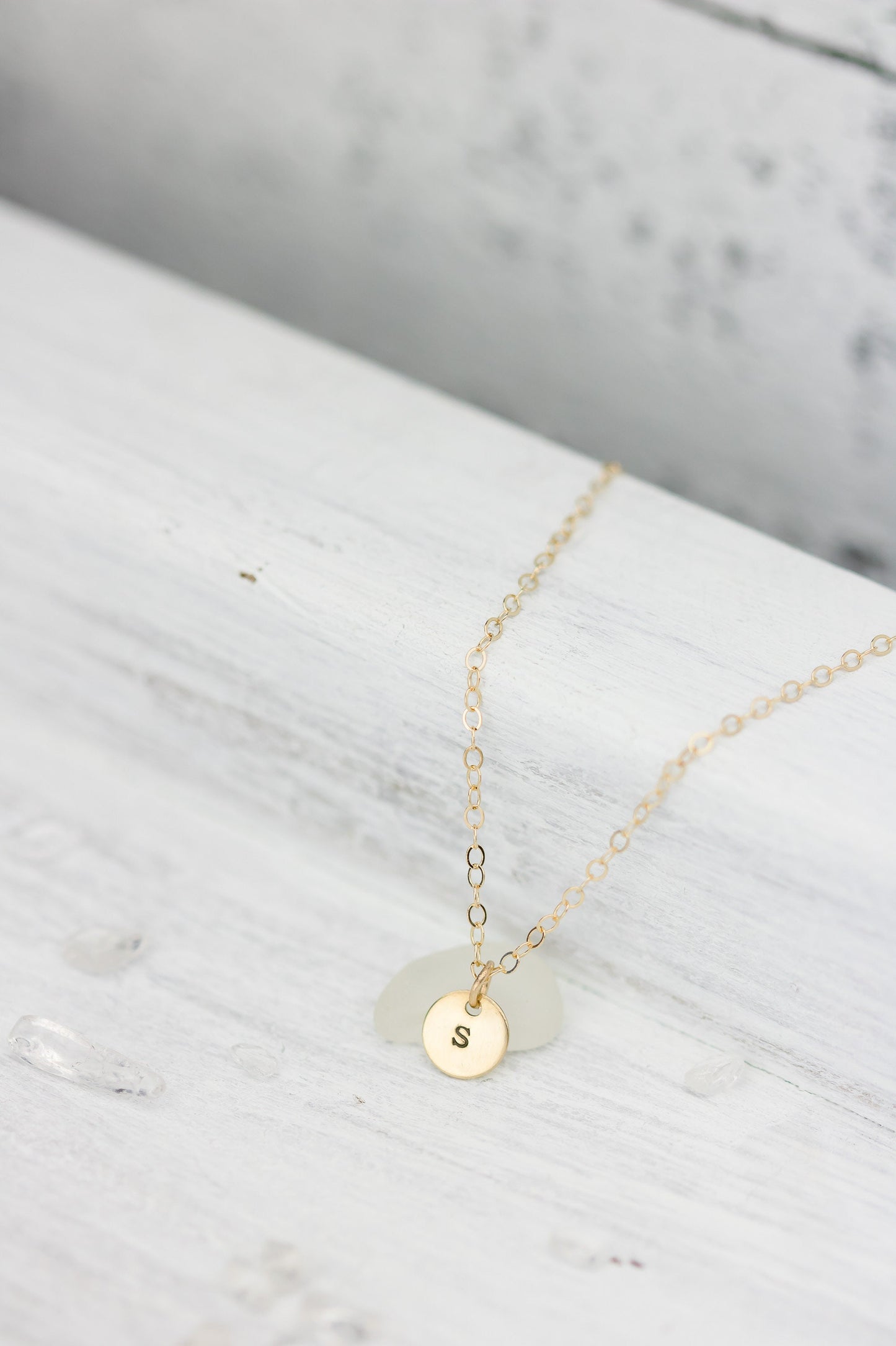 Solid 14k Yellow Gold Initial Necklace