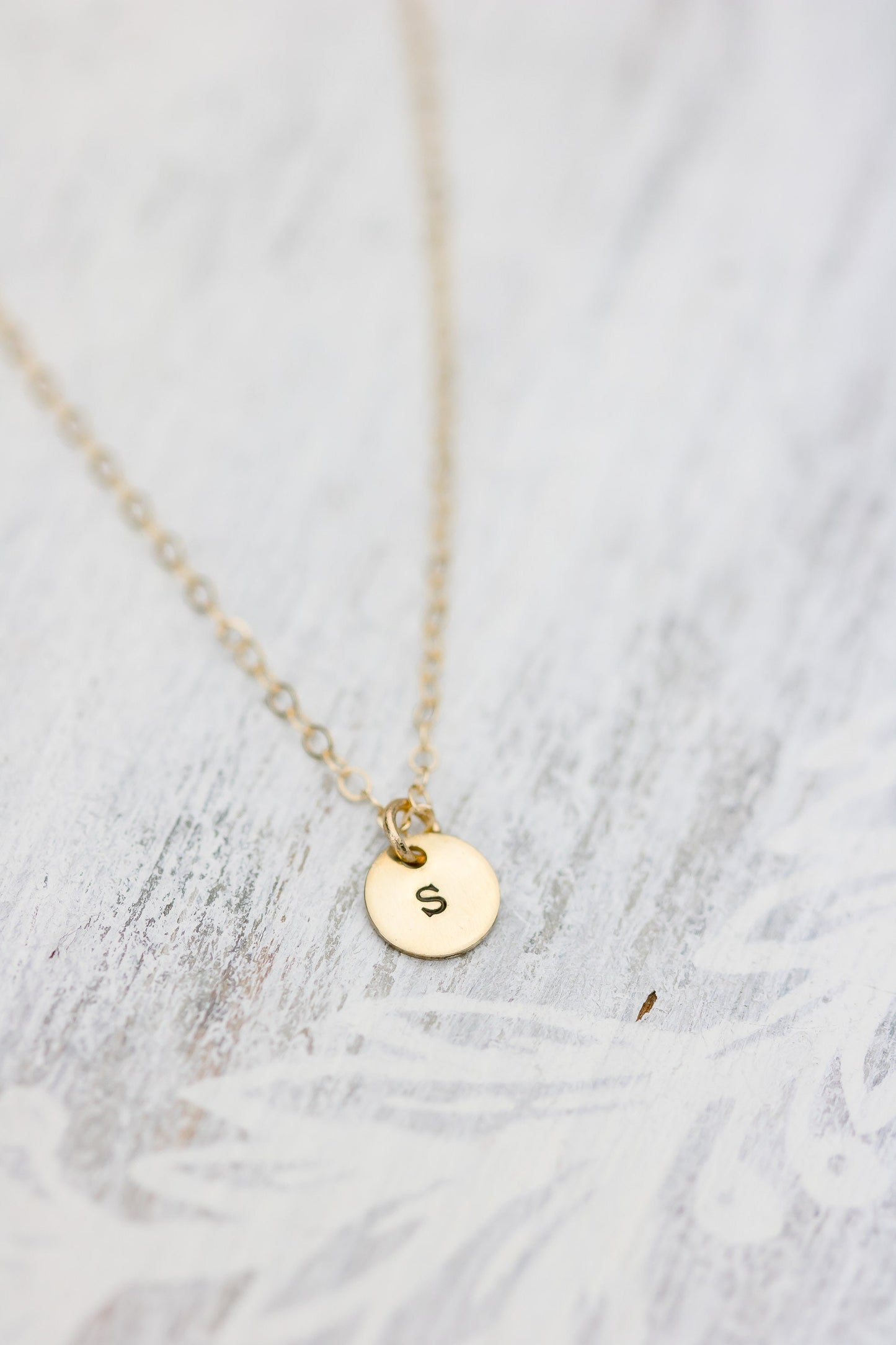 Solid 14k Yellow Gold Initial Necklace