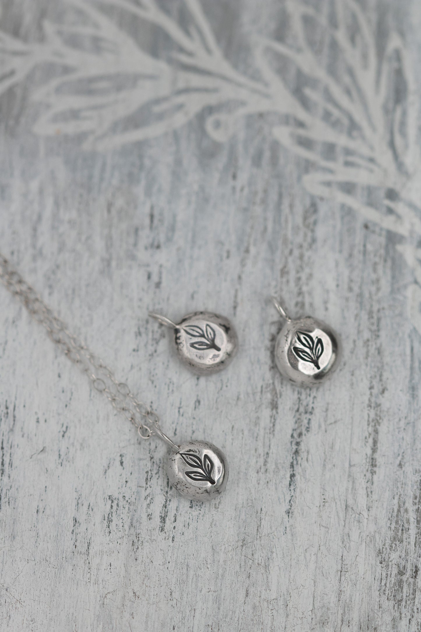 Small Leaf Charm Necklace • Minimalist Floral Jewelry • Recycled Silver Jewelry • Eco-friendly Jewelry • Vine Jewelry