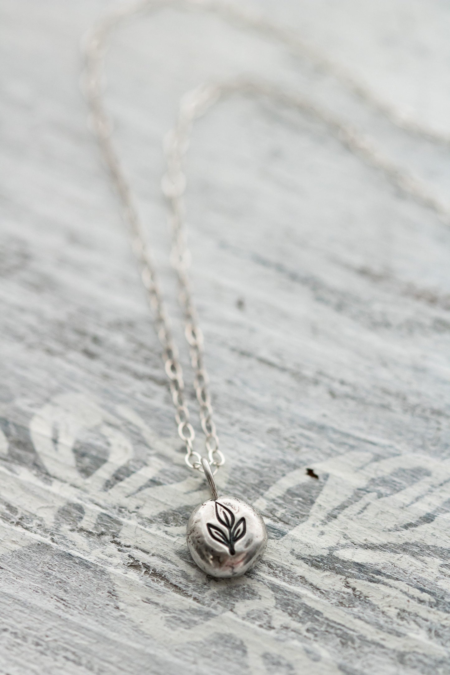 Small Leaf Charm Necklace • Minimalist Floral Jewelry • Recycled Silver Jewelry • Eco-friendly Jewelry • Vine Jewelry