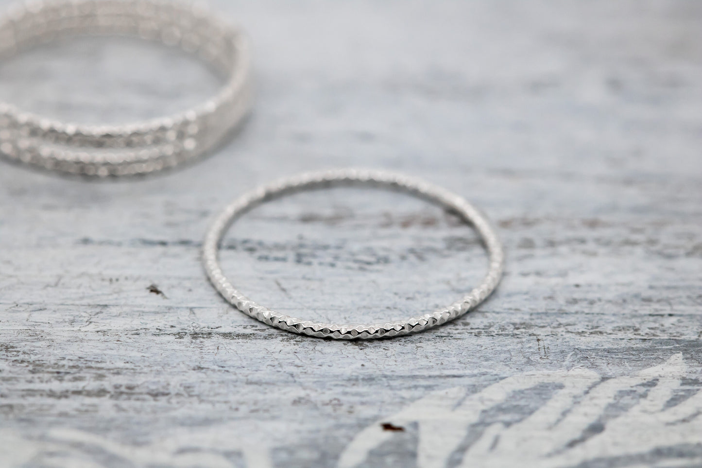 Tiny Faceted Sterling Silver Ring • Diamond Sparkle Wire • Dainty Silver Ring • Minimal Silver Ring •Silver Stacking Ring • Stackable Rings