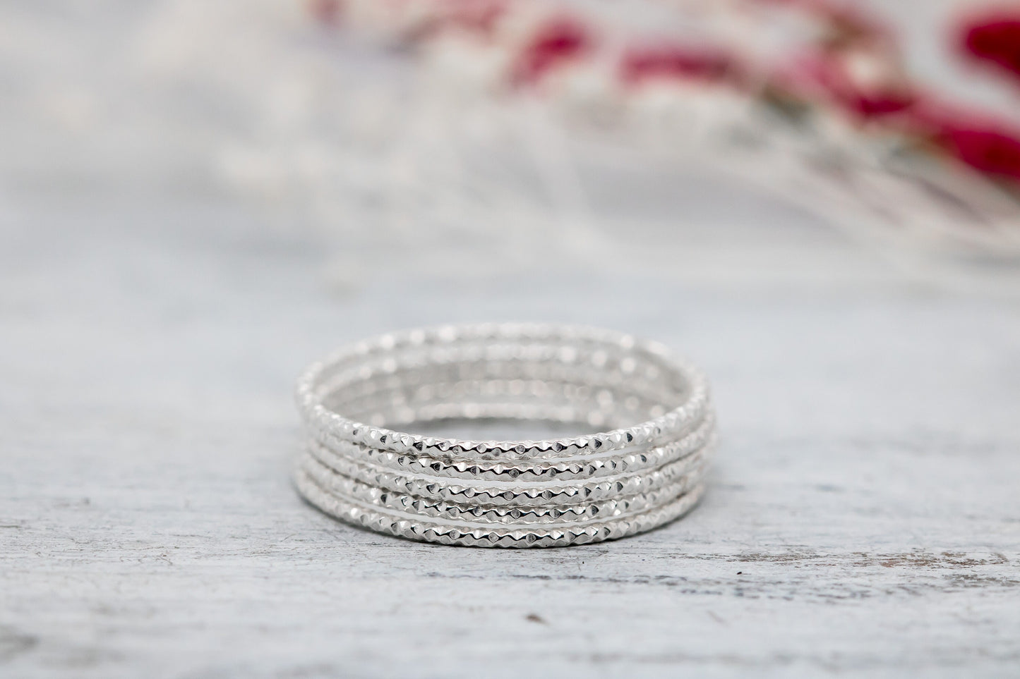 Tiny Faceted Sterling Silver Ring • Diamond Sparkle Wire • Dainty Silver Ring • Minimal Silver Ring •Silver Stacking Ring • Stackable Rings