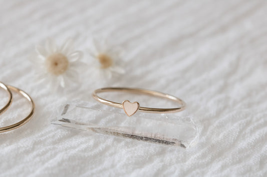 Solid 14k Gold Heart Ring 