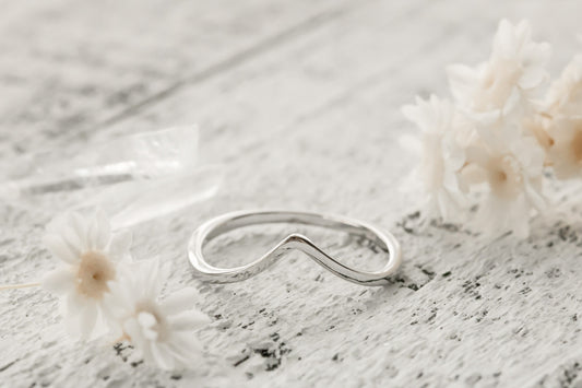 Sterling Silver • Chevron Ring • V Ring • Thin Ring • Modern  Minimalist • Silver Band • Dainty Stackable Ring • Rings For Women