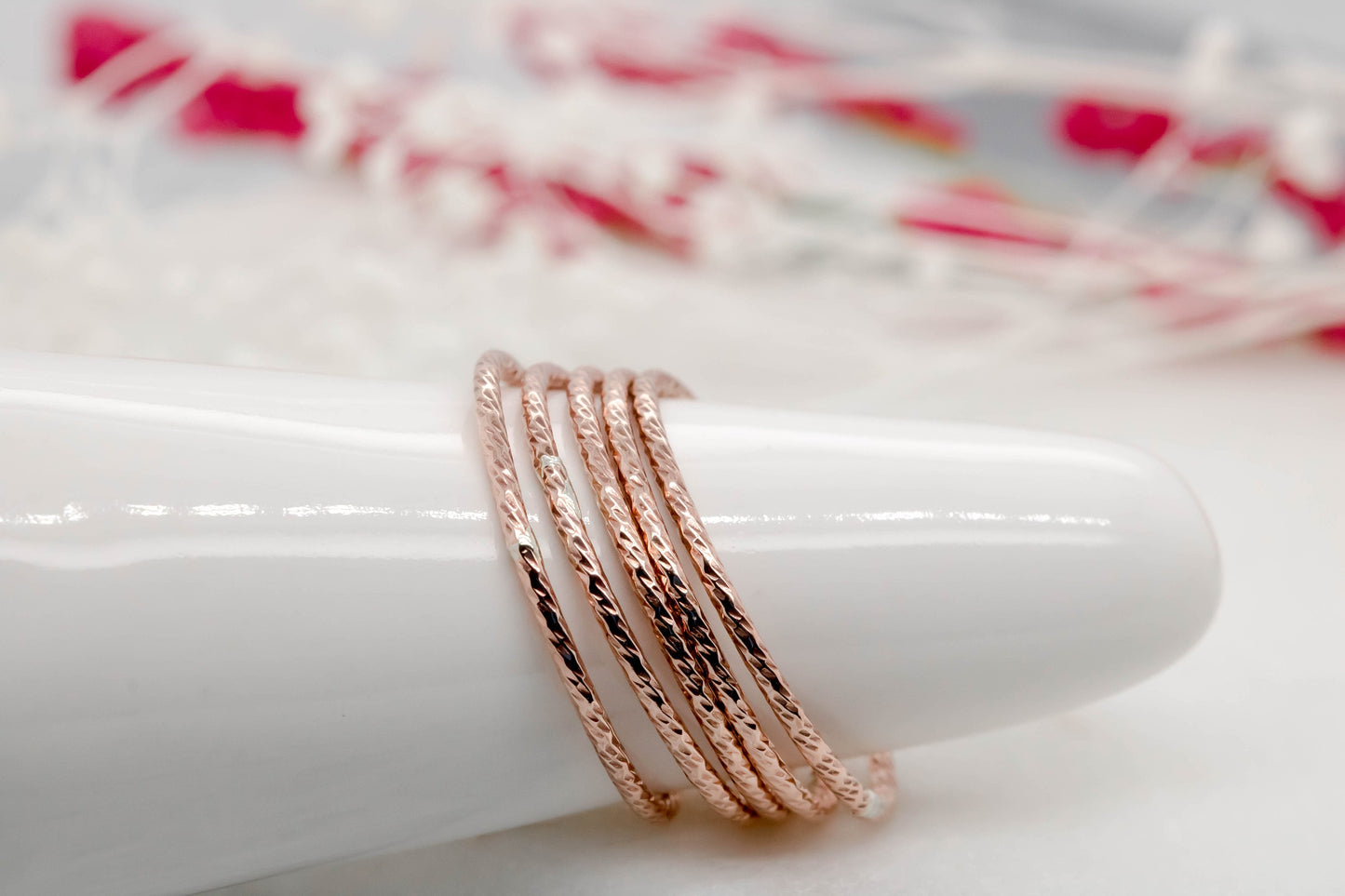 Rose Gold Sparkle Stacking Ring • Stackable Ring •Textured Rings • Stacking Jewelry •  Dainty Thin Rings • Thumb Ring • Rose Gold Filled