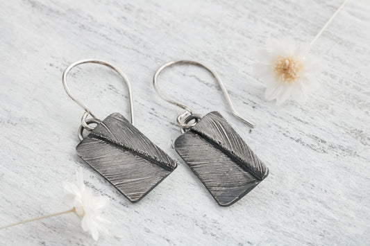 Sterling Silver Feather Earrings, Boho Silver Earrings, Style, Feather Dangle Earrings,  Feather Jewelry, Boho Jewelry, Fine Silver