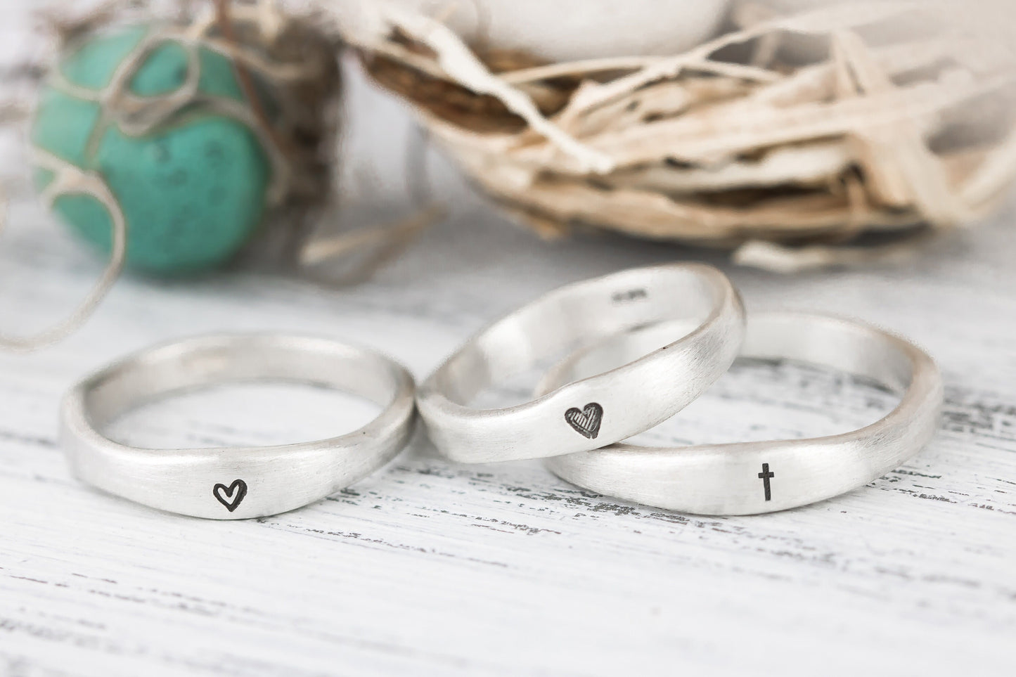 Sterling Silver Name Ring For Mom ∙  Birthstone  Ring ∙ Organic Ring ∙ Gift For Mom ∙ Baby Name Ring ∙ Mothers Day Gift ∙ Valentines  Gift