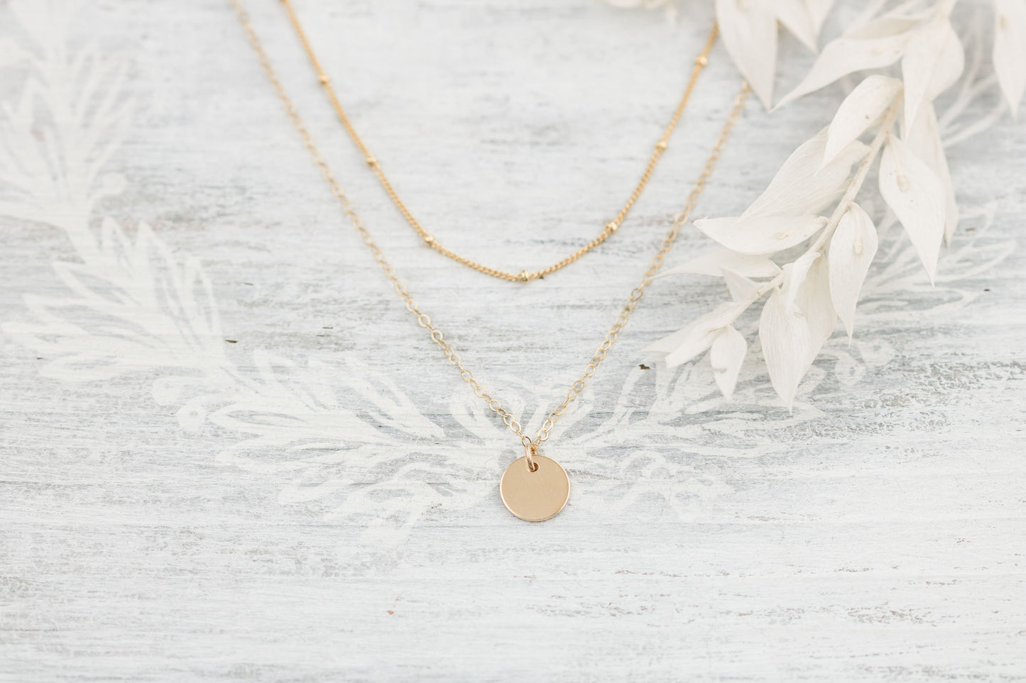 14/20 Yellow Gold Layering Necklace Set