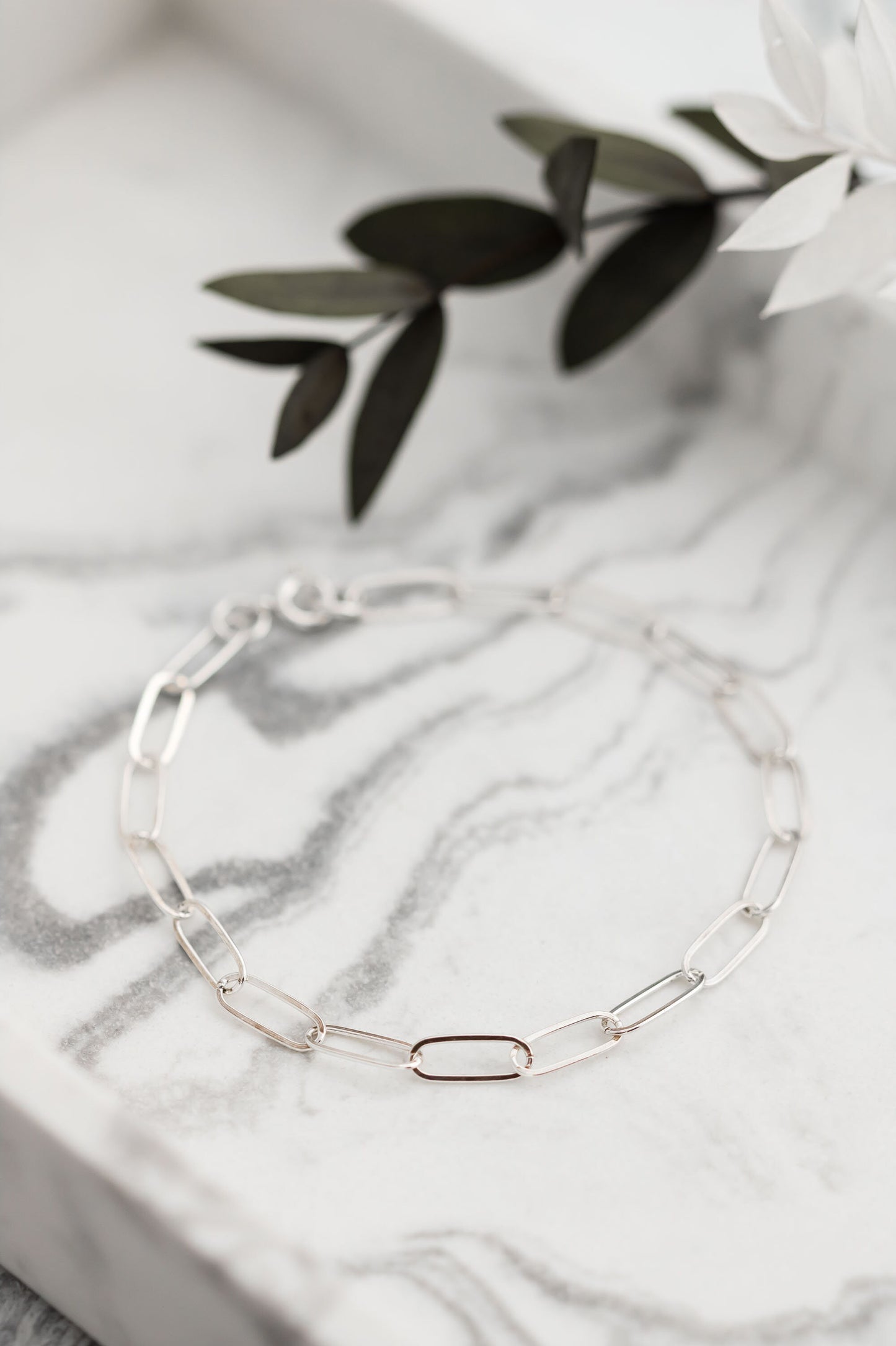 Sterling Silver Paperclip Chain Bracelet • Oval Link Bracelet • 925 Sterling •. Silver Layering Bracelet • Charm Bracelet