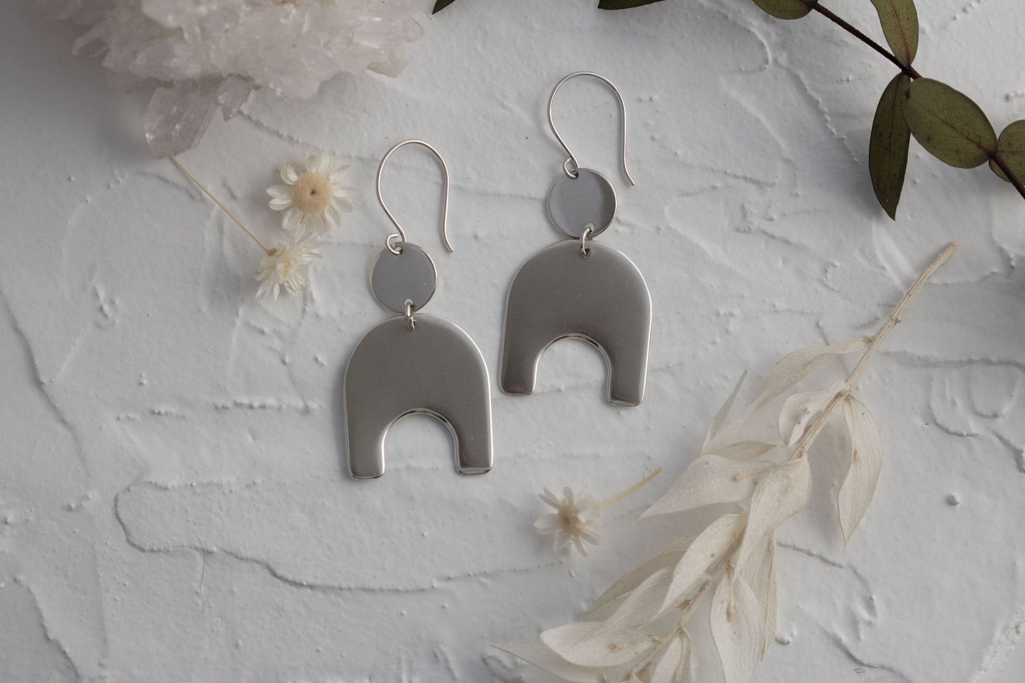 Sterling Silver Geometric Arch Earrings • Statement Earrings • Trending Jewelry • Modern Statement Earrings • Made In Alaska