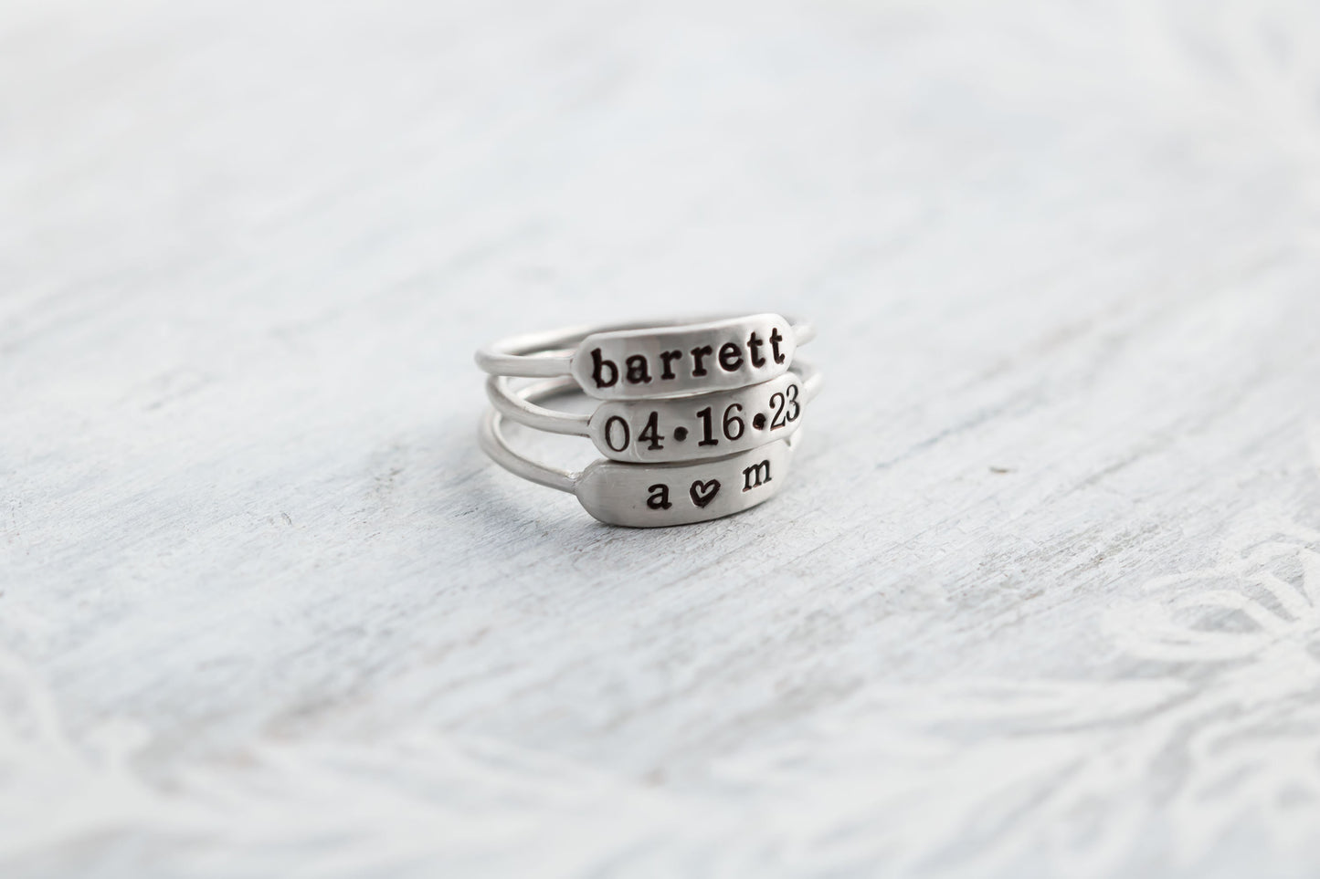 Name Ring Serling Silver • Nameplate Stacking Ring