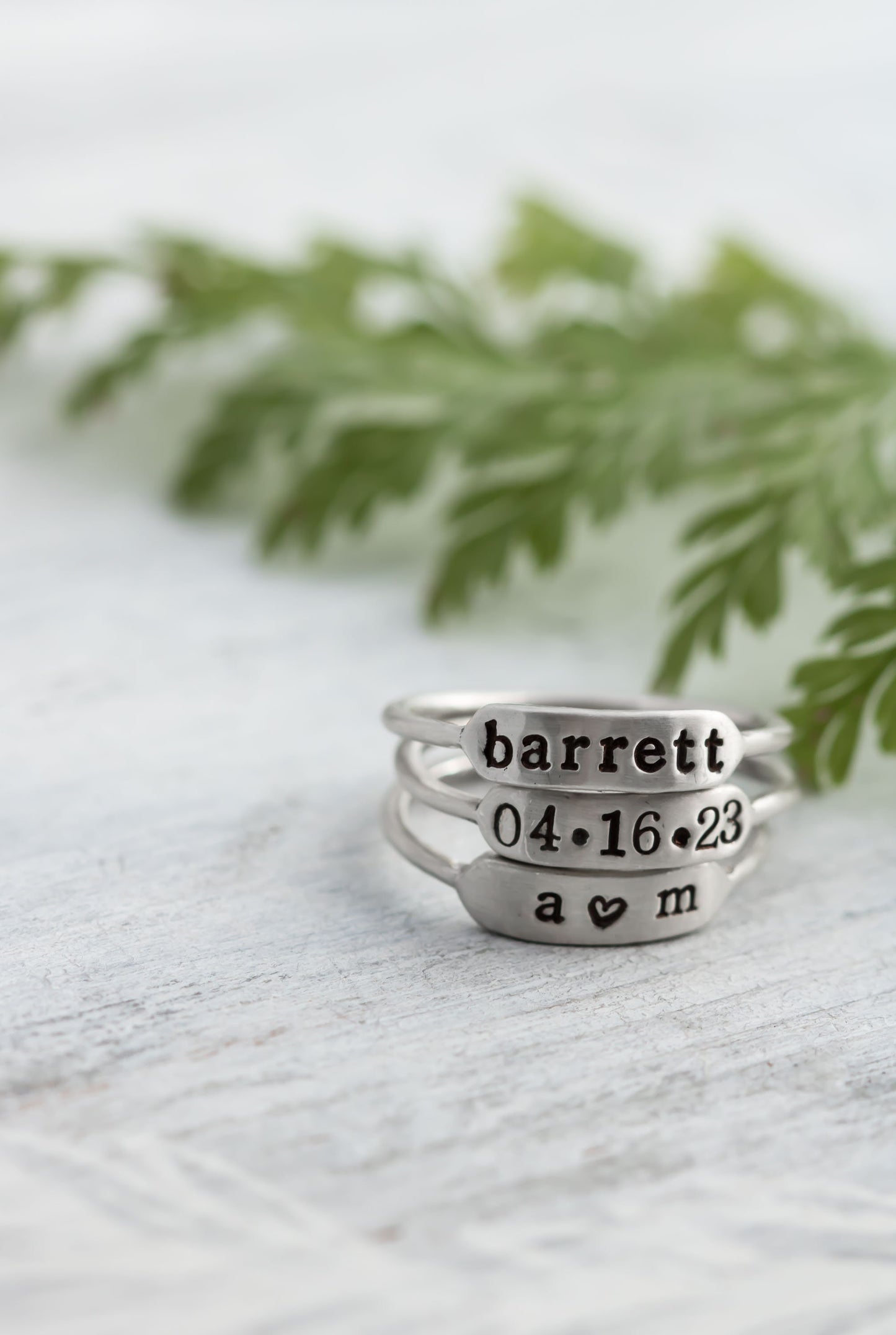 Name Ring Serling Silver • Nameplate Stacking Ring