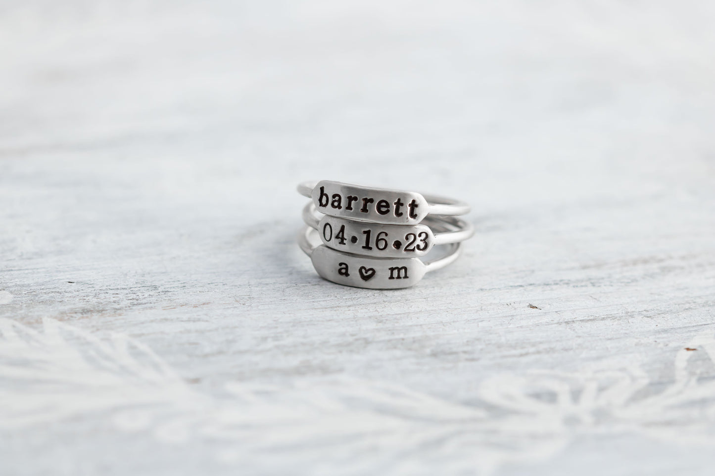 Name Ring Serling Silver • Nameplate Stacking Ring