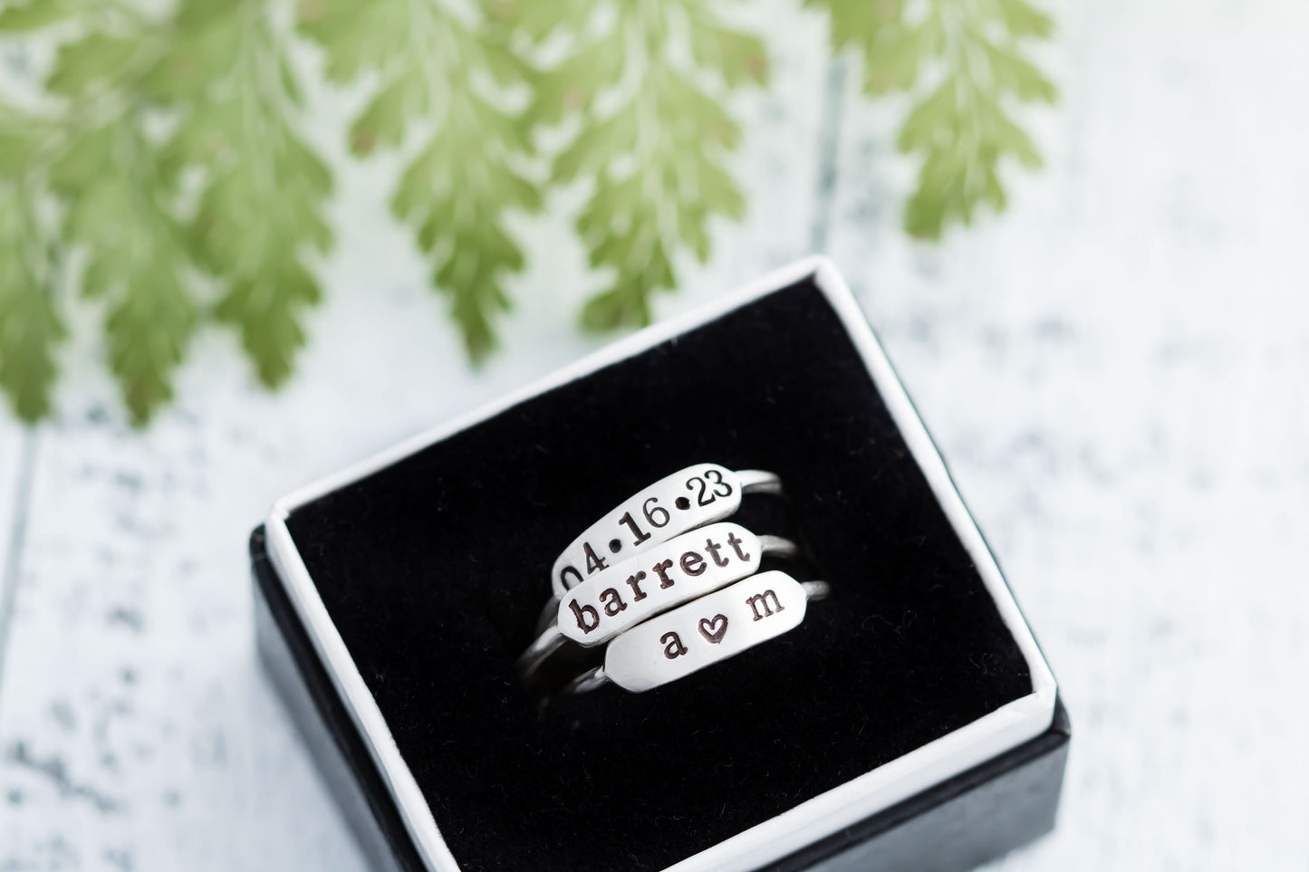 Name Ring Serling Silver • Nameplate Stacking Ring