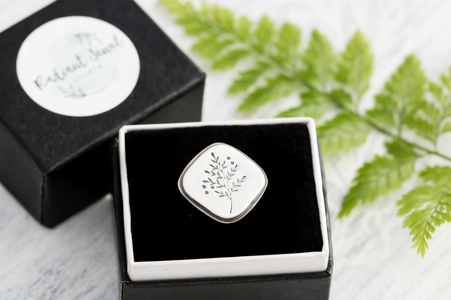 Handmade Sterling Silver Fern Pattern Ring