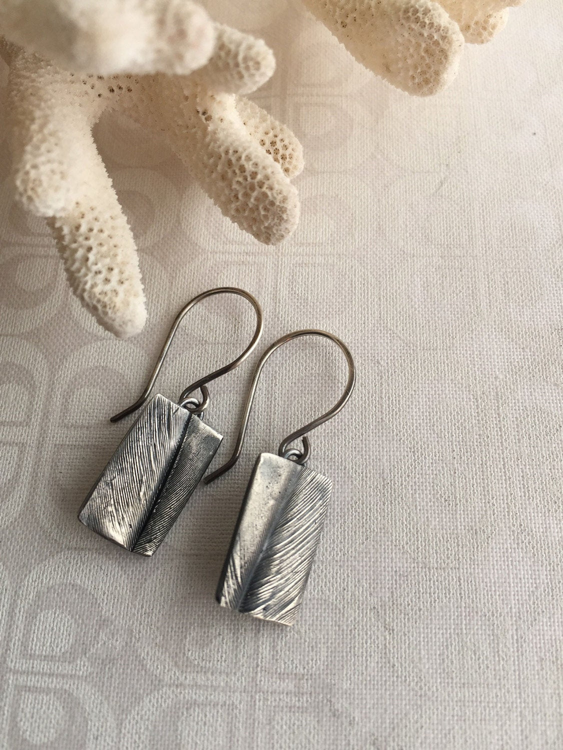 Sterling Silver Feather Earrings, Boho Silver Earrings, Style, Feather Dangle Earrings,  Feather Jewelry, Boho Jewelry, Fine Silver